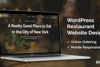 design a modern wordpress restaurant website with menu