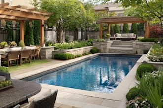 do backyard landscape design, pool, patio, garden as a landscape architect