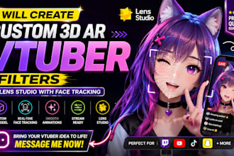 create custom 3d ar vtuber filters in lens studio with face tracking vroid