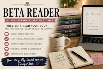 beta read your novel and provide detailed reader feedback