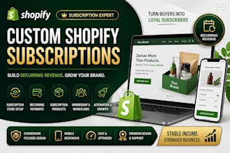 build custom shopify subscriptions and store for recurring revenue
