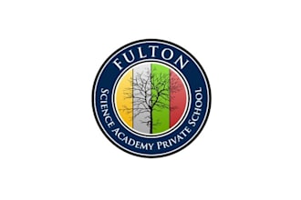 design fulton science academy private school logo