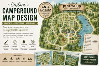 design a professional campground map and layout system
