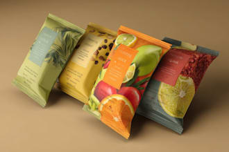 design creative box, pouch and label packaging design
