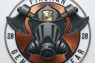 create modern firefighter logo t shirt design