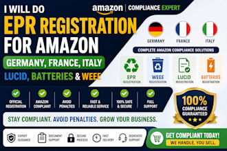 do epr registration for amazon germany france italy, lucid, batteries and weee