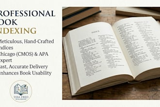 create professional back of the book index for non fiction academic manuscript