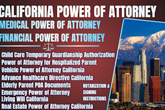 draft california power of attorney, durable poa, medical poa and financial poa