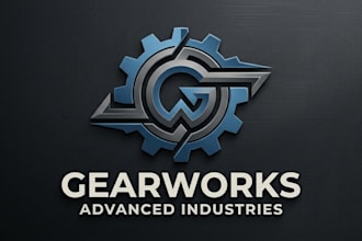 design a strong and modern gear logo for your brand