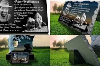 create custom cemetery headstone and gravestone layouts for engraving