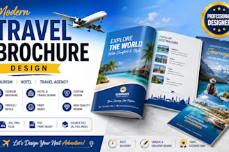 create a professional travel and tourism brochure  for hotels and agencies