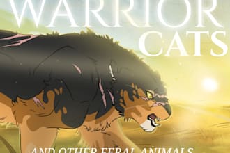 draw your feral character in a warrior cats style, cat wolf ref sheet
