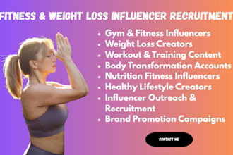 find and recruit fitness and weight loss influencers for your brand product