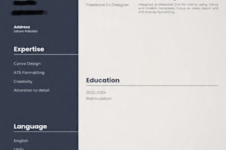 professional resume CV and cover letter design