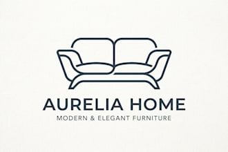 design a modern and elegant sofa logo for your furniture brand