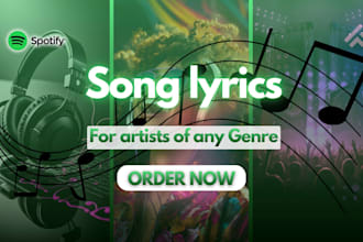 write original song lyrics, create animated lyric video for music in english
