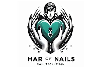 design professional nail technician cosmetics brand logo