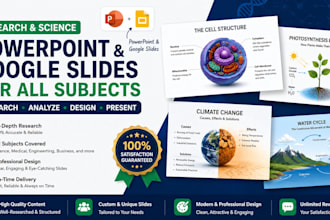 make research science for all subjects powerpoint  google presentation slides
