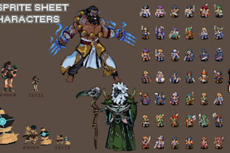 create 16 bit 32 bit 2d pixel art sprite sheet rpg assets tileset animation