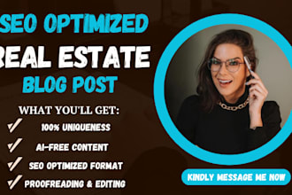 do SEO blog writing and article writing for real estate and keywords research