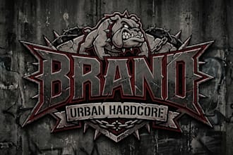 design a bold and intense urban hardcore style logo for your brand
