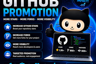 do organic github gitlab promotion to gain star fork repo traffic