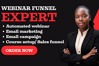create kajabi webinar funnel course website and community setup