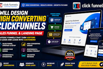 design high converting clickfunnels sales funnel and landing page