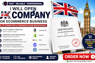 open UK company for ecommerce business UK ltd formation companies house filing
