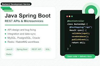 develop java spring boot rest apis and microservices