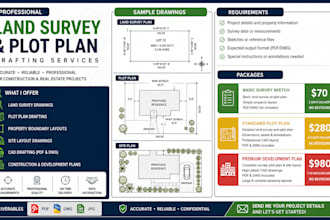 draft accurate land survey and plot plan drawings