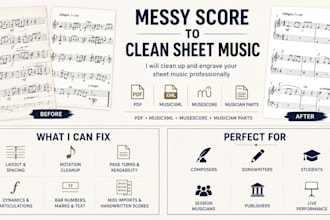 clean up and engrave your sheet music professionally