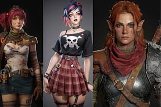 stylized 3d character realistic 3d game character modeling for mobile unity game