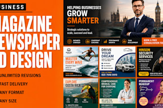 design promotional magazine newspaper ad event flyers brochure ad layout design