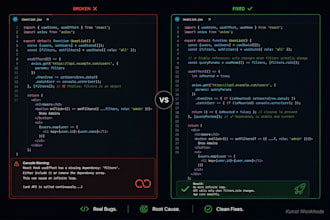 debug and fix javascript, react, and nextjs errors and bugs
