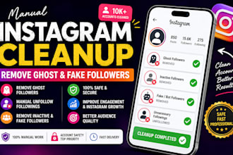 manually unfollow instagram followings and remove inactive fake followers