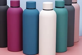 design and model, 3d bottle, glass bottle, perfume bottle, label, and 3d mockup