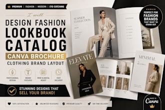 design fashion lookbook catalog canva brochure clothing brand layout