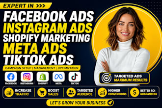 manage facebook ads campaign instagram ads shopify meta ads marketing tiktok ads