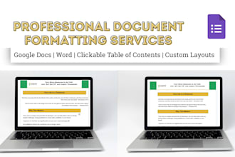 do professional google docs formatting and document formatting