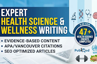 write expert health science research and wellness articles