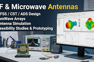 design rf, microwave, mmwave antennas or arrays in cst, hfss, ads , diptrace
