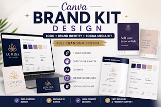 create a professional canva brand kit and business logo