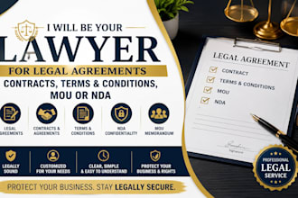 be your lawyer for legal agreement contract term and condition mou or nda