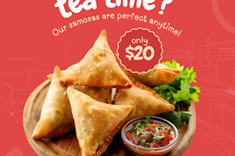design catchy instagram food post for restaurant and tea shop