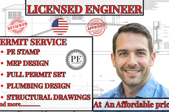 full architectural structural engineer drawings mep, hvac design, pe stamp nm la