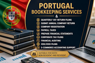bookkeeping, vat, payroll, handle all accounting services for portuguese company