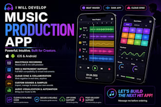 develop beat maker app, ai music generator app, dj mix app, ai beat maker