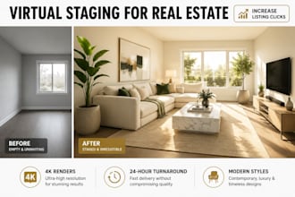 virtually stage your empty property for real estate listings
