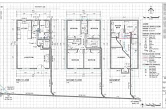 draw plumbing, sewer, and drainage plans for construction approval
